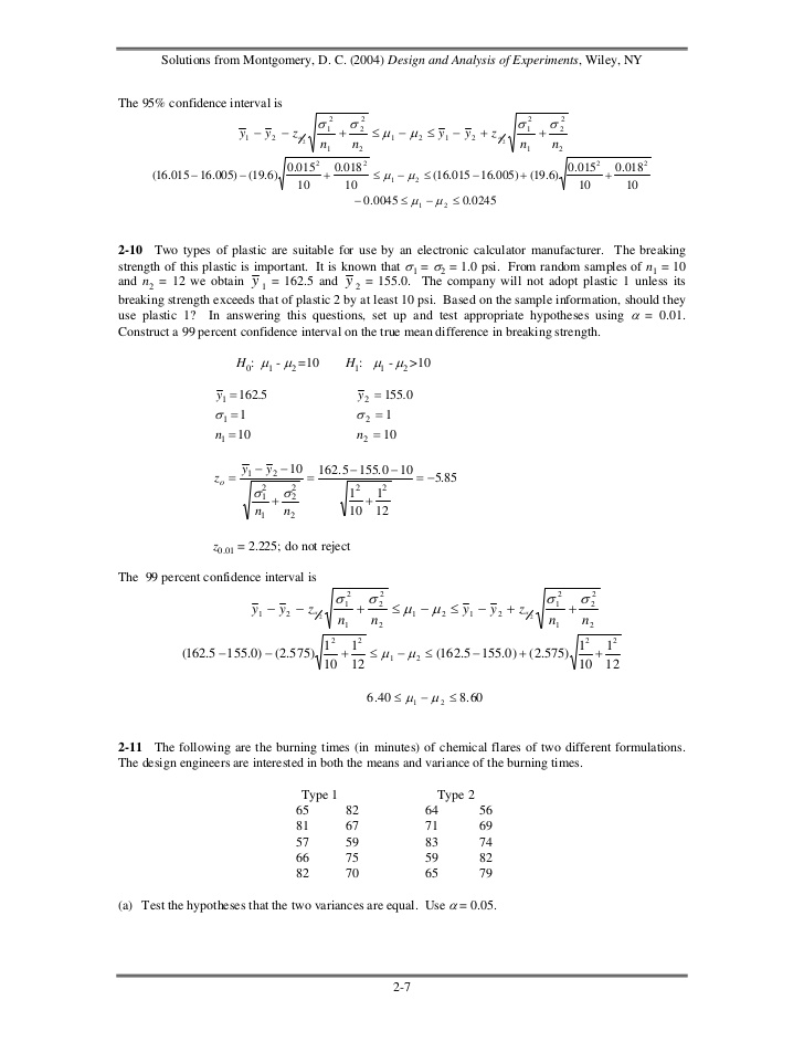 Applied Statistics And Probability For Engineers Solution Manual 4th ...